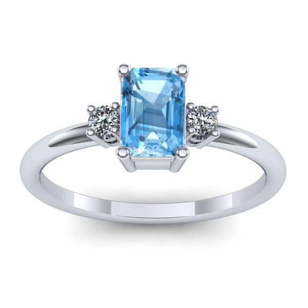 Inel cu topaz blue dreptunghiular