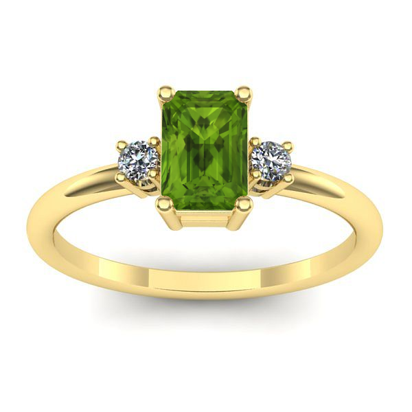 Inel de logodna cu peridot dreptunghiular