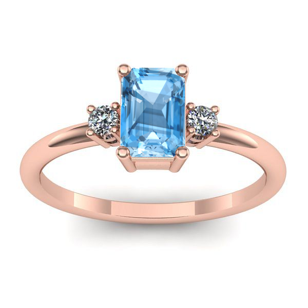 Inel logodna cu topaz blue dreptunghiular