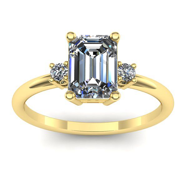 Inel logodna cu diamant de laborator dreptunghiular