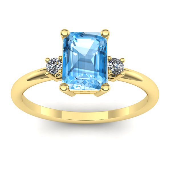 Inel cu topaz blue dreptunghiular