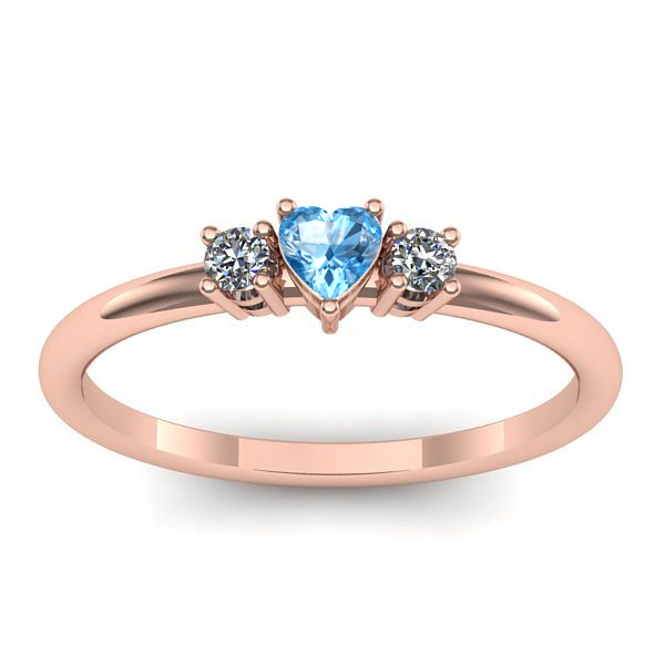 Inel logodna cu topaz blue inima