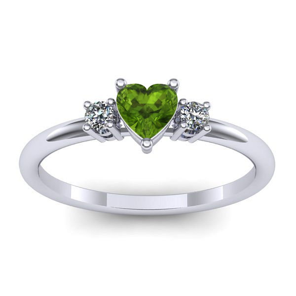 Inel cu peridot inima