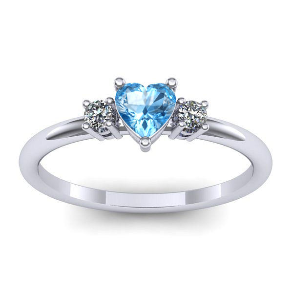 Inel de logodna cu topaz blue inima