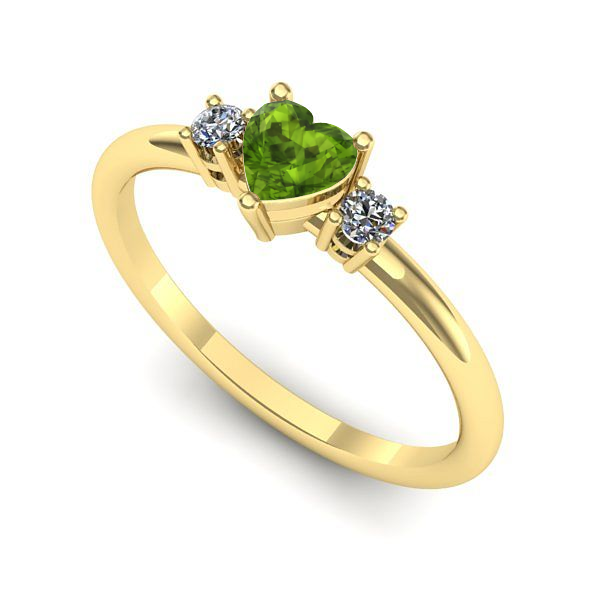 Inel logodna din aur galben cu peridot