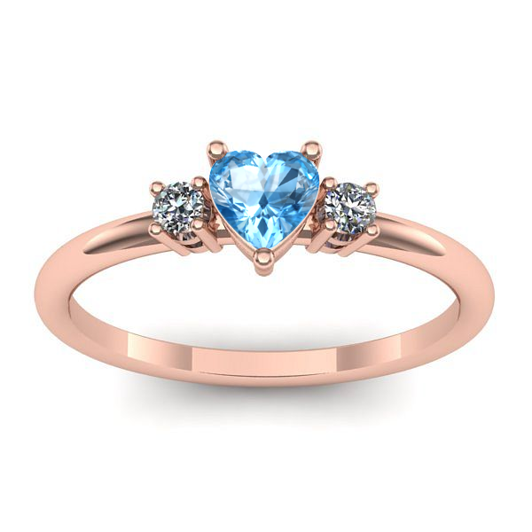 Inel logodna cu topaz blue inima