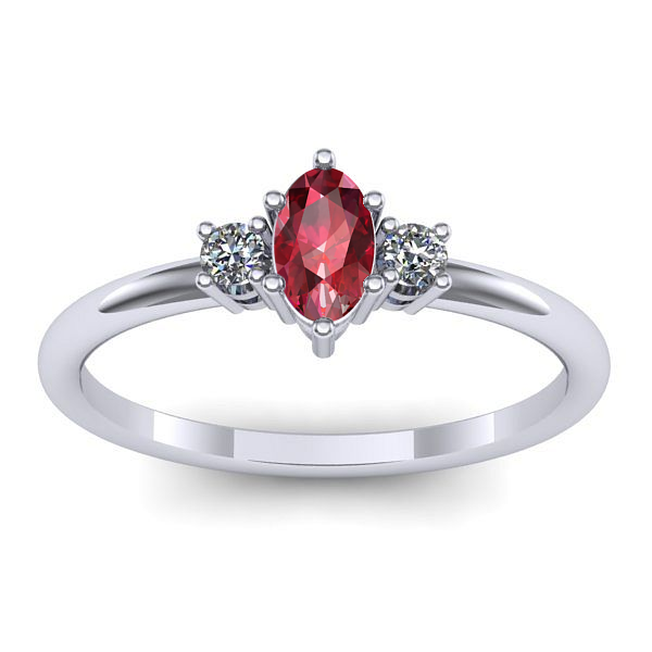 Inel de logodna cu rubin oval