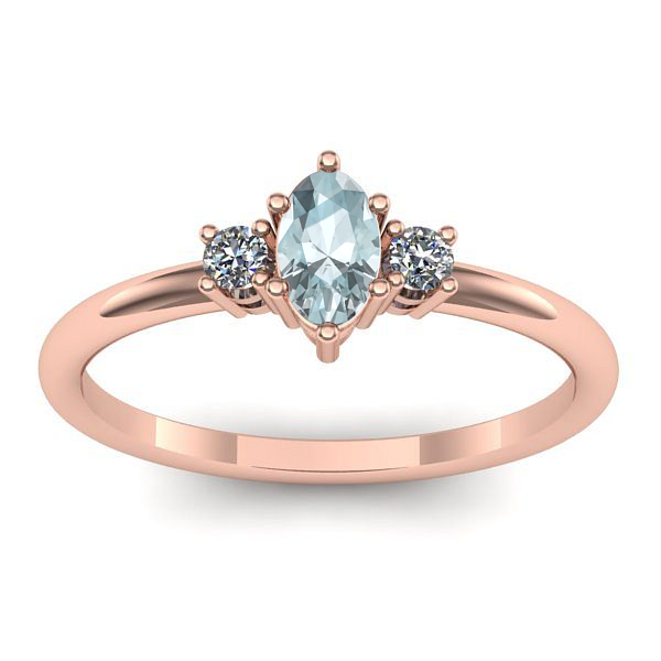 Inel de logodna cu aquamarin oval