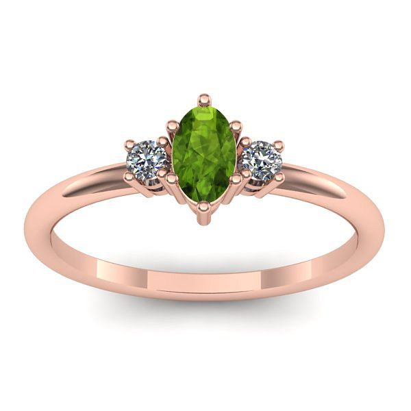 Inel cu peridot oval