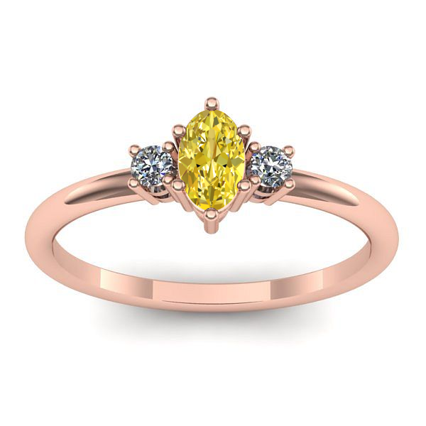 Inel cu safir galben oval