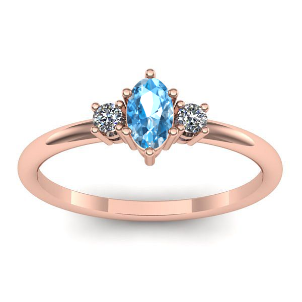 Inel logodna cu topaz blue oval
