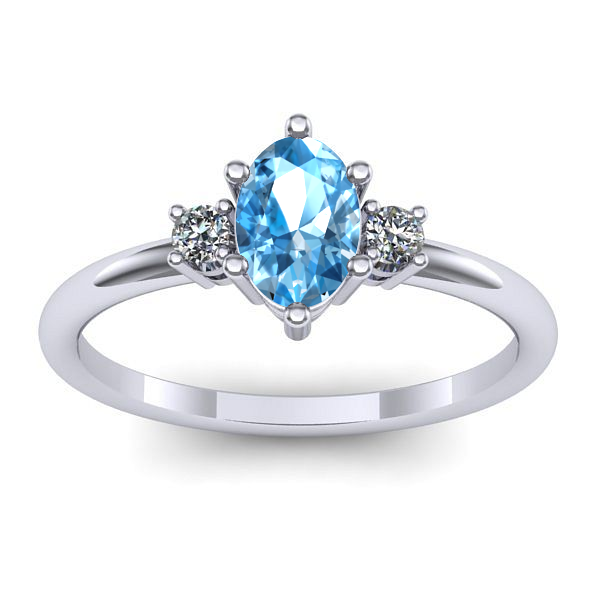 Inel cu topaz blue oval
