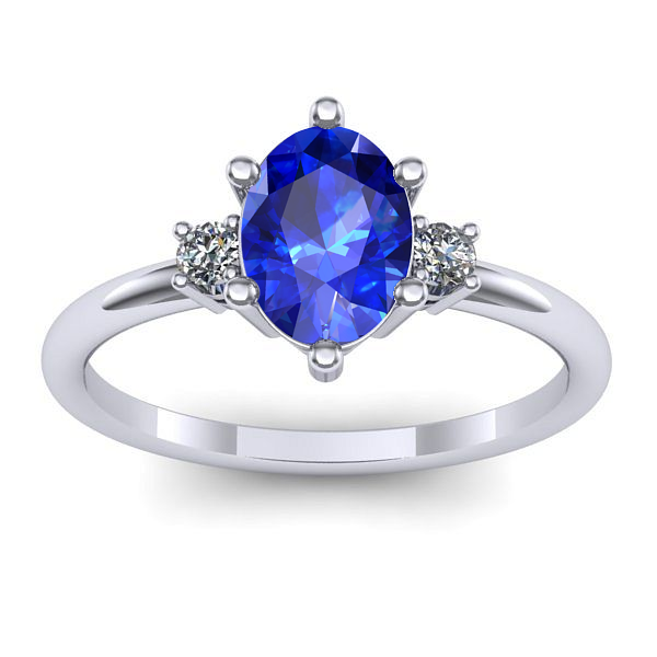 Inel de logodna cu safir oval