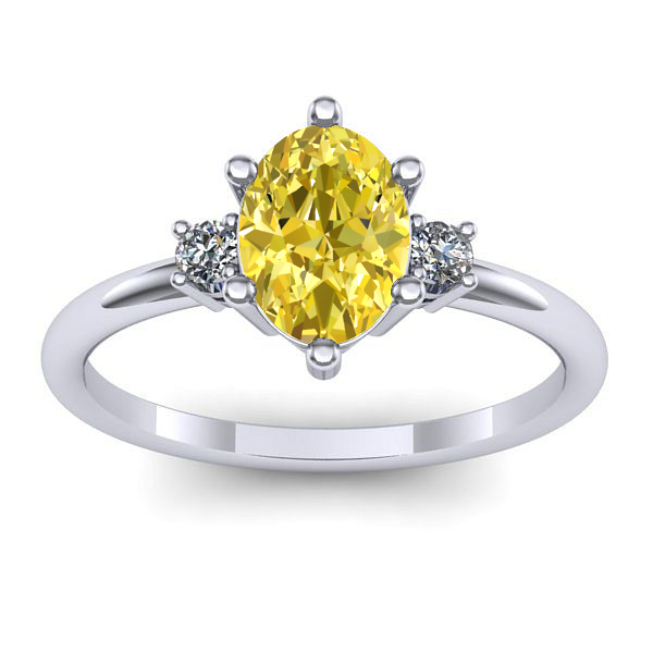 Inel logodna cu safir galben oval
