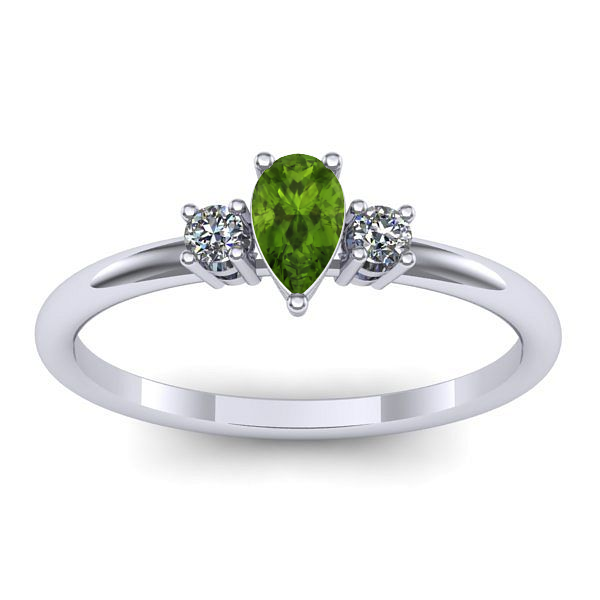 Inel de logodna cu peridot lacrima