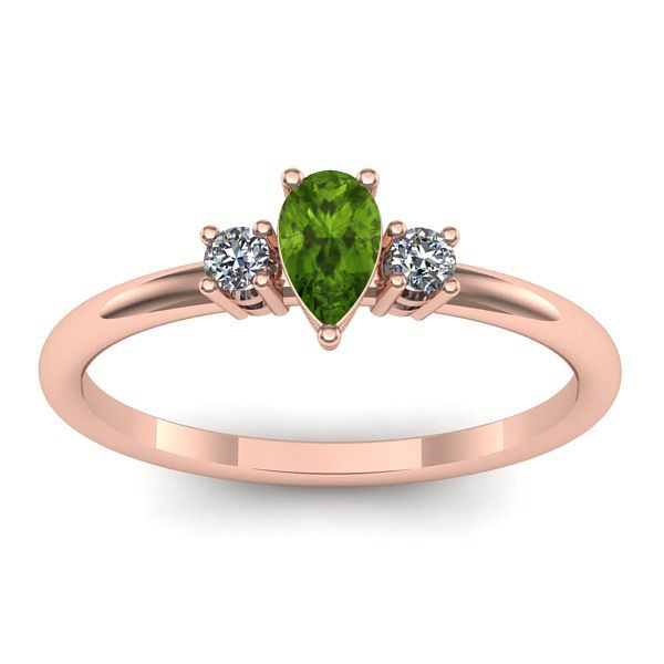 Inel cu peridot lacrima