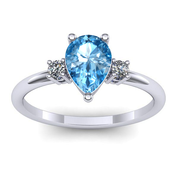 Inel logodna cu topaz blue lacrima