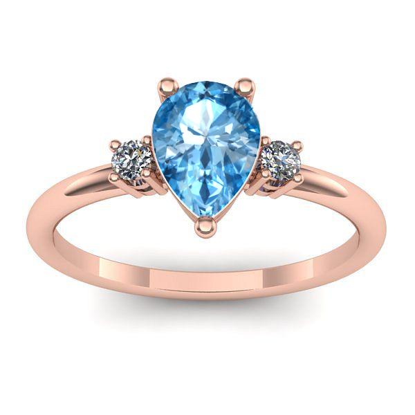 Inel de logodna cu topaz blue lacrima