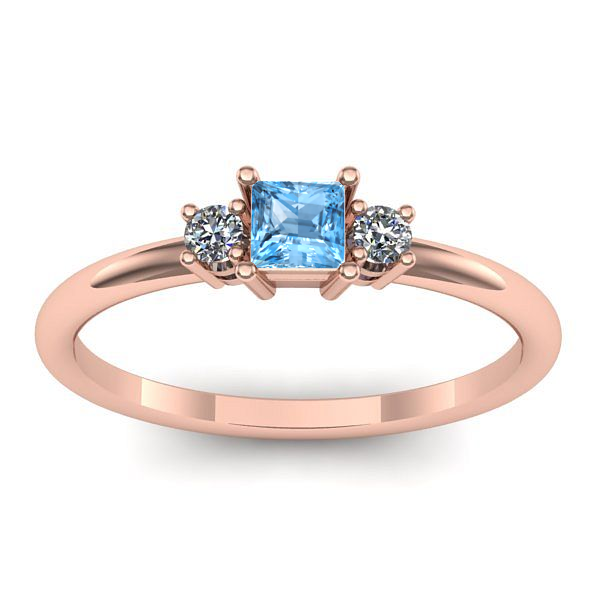 Inel cu topaz blue patrat