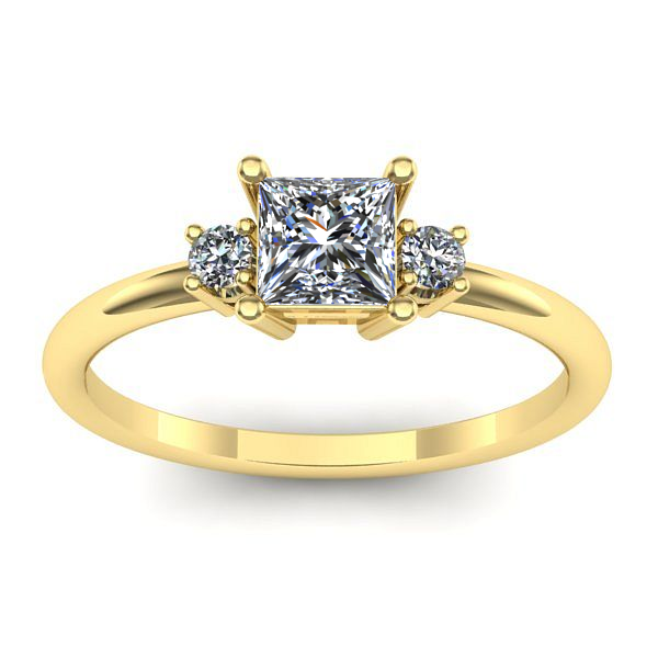 Inel de logodna cu diamant patrat