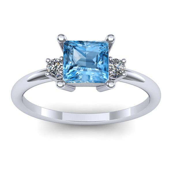 Inel cu topaz blue patrat