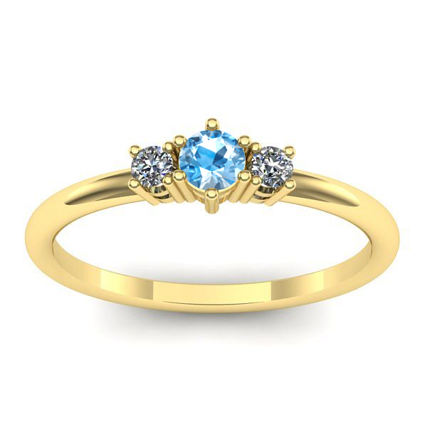 Inel de logodna cu topaz blue rotund