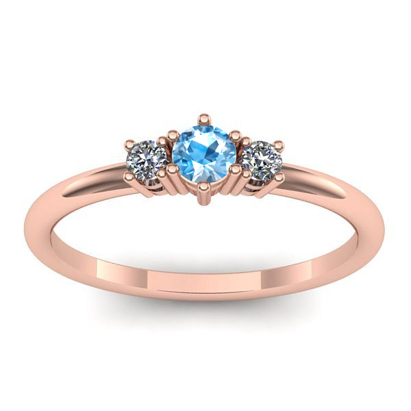Inel logodna cu topaz blue rotund