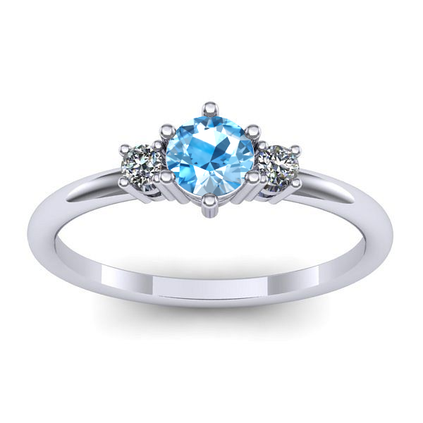 Inel cu topaz blue rotund