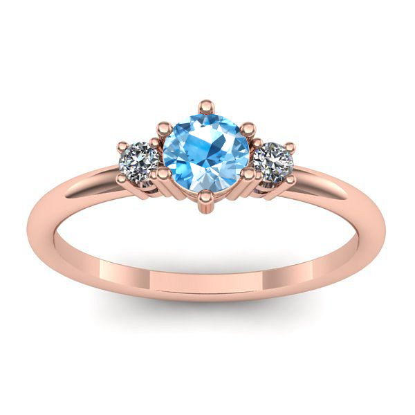 Inel de logodna cu topaz blue rotund
