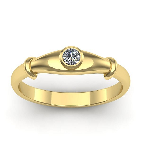 Inel cu diamant rotund