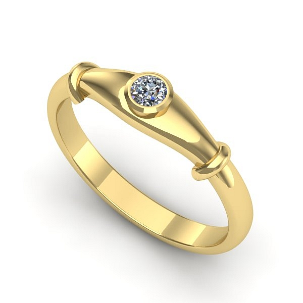 Inel din aur galben cu diamant