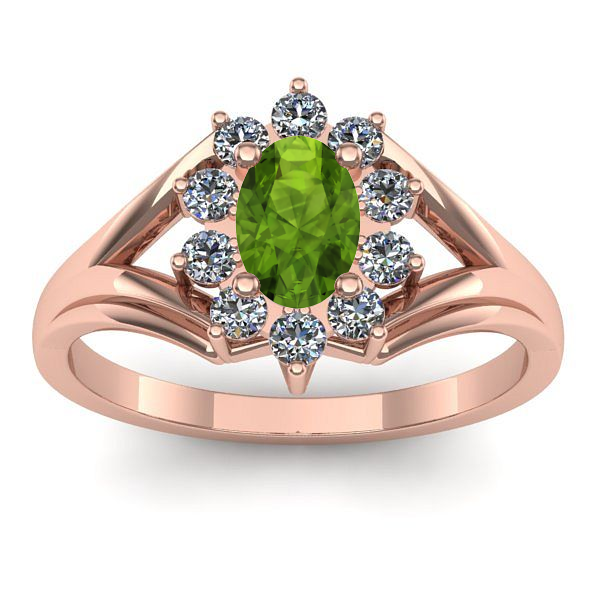 Inel logodna cu peridot oval