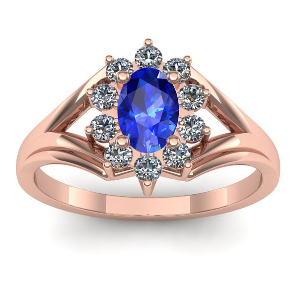 Inel cu safir oval