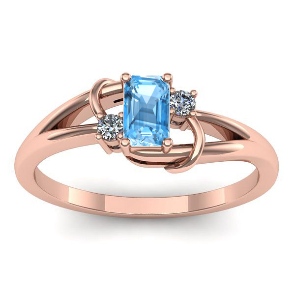 Inel cu topaz blue dreptunghiular
