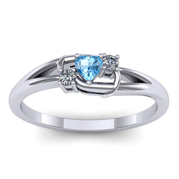 Inel logodna cu topaz blue inima