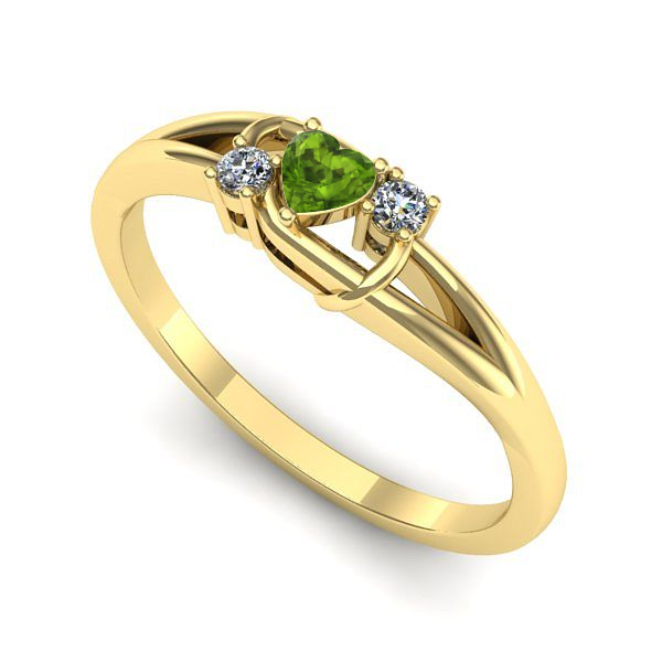 Inel din aur galben cu peridot