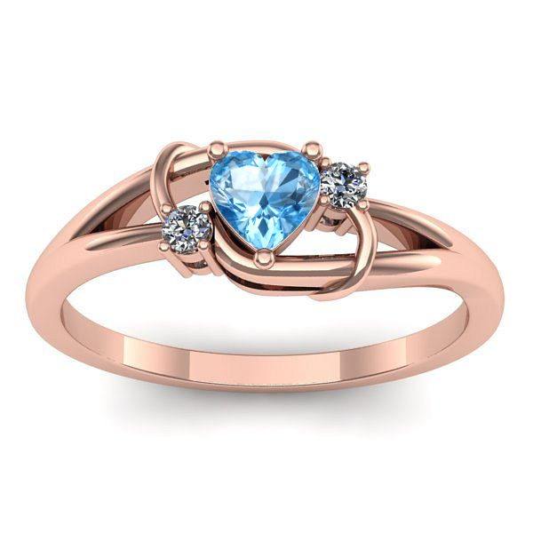 Inel logodna cu topaz blue inima
