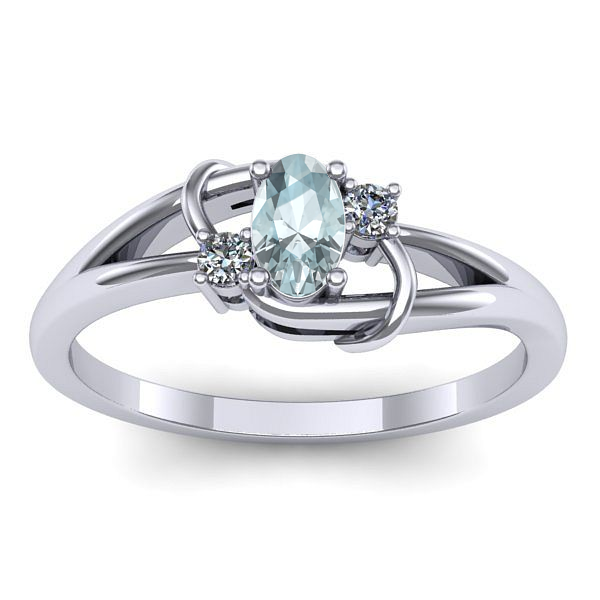 Inel cu aquamarin oval