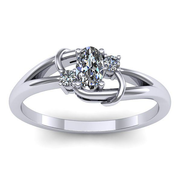 Inel de logodna cu safir alb oval