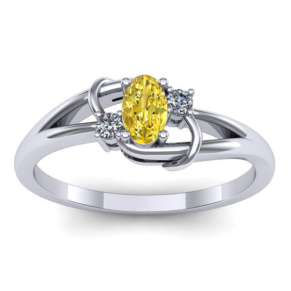 Inel de logodna cu safir galben oval