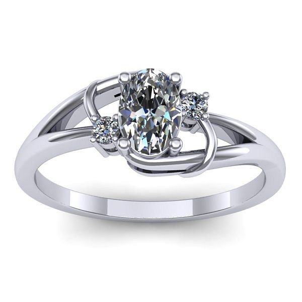 Inel logodna cu safir alb oval