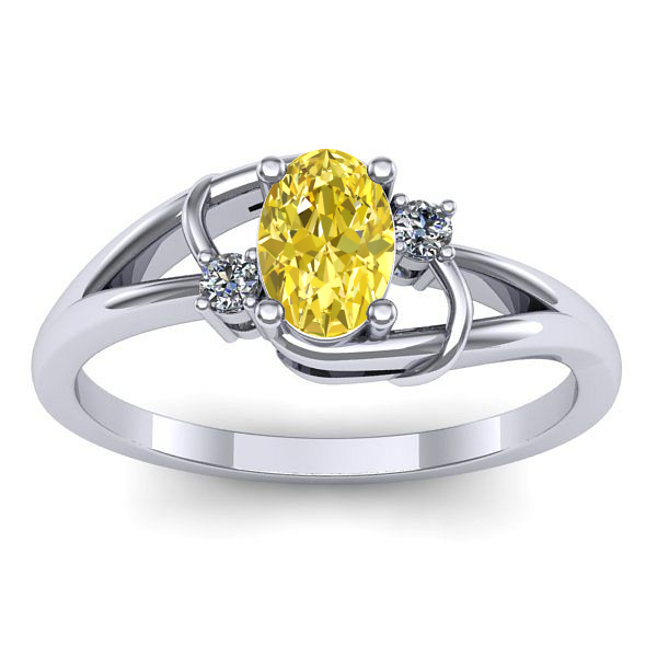 Inel de logodna cu safir galben oval