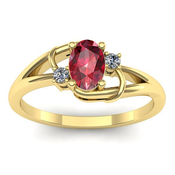 Inel cu rubin oval
