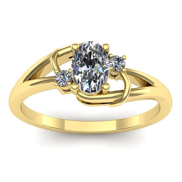 Inel de logodna cu safir alb oval