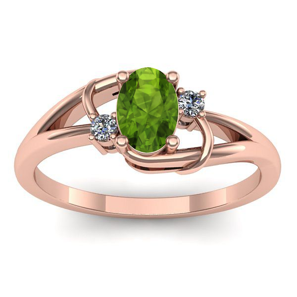 Inel logodna cu peridot oval