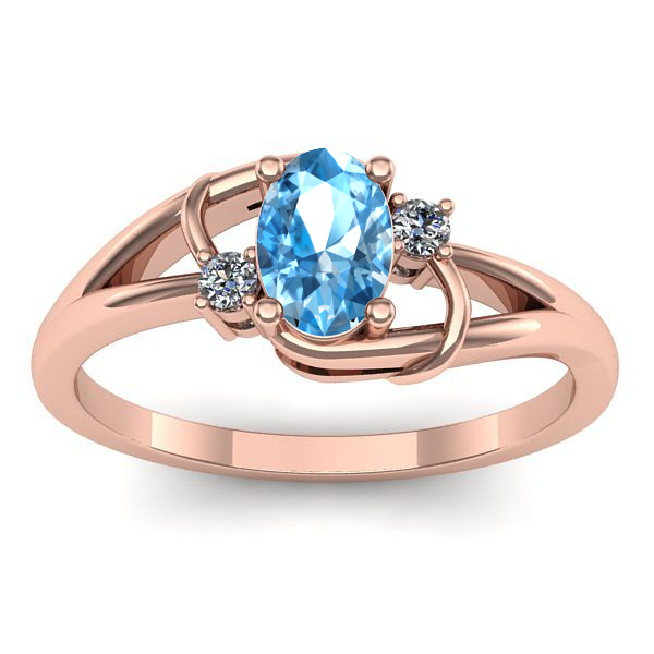 Inel de logodna cu topaz blue oval
