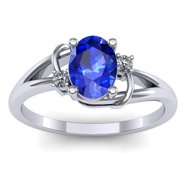 Inel logodna cu safir oval