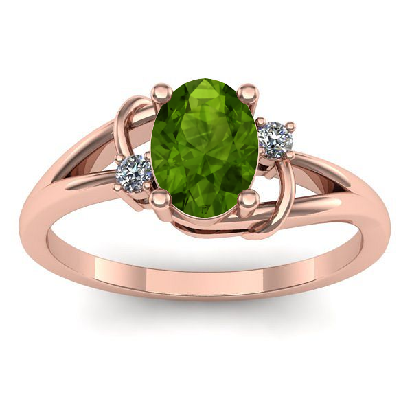 Inel de logodna cu peridot oval
