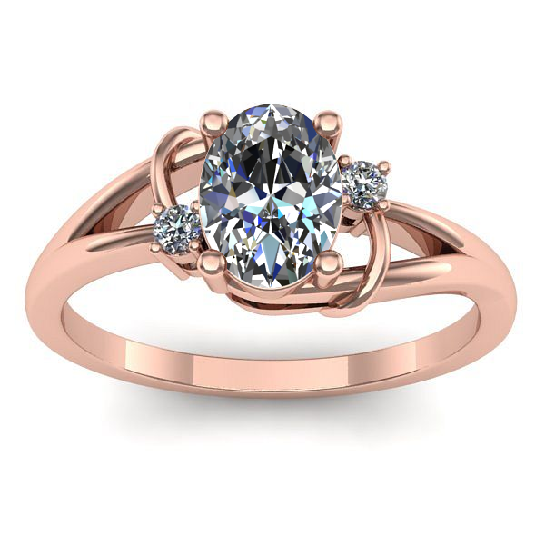 Inel de logodna cu safir alb oval