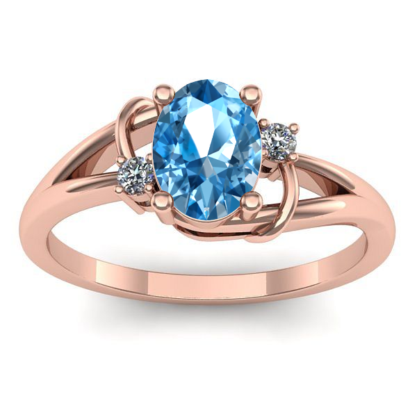 Inel de logodna cu topaz blue oval